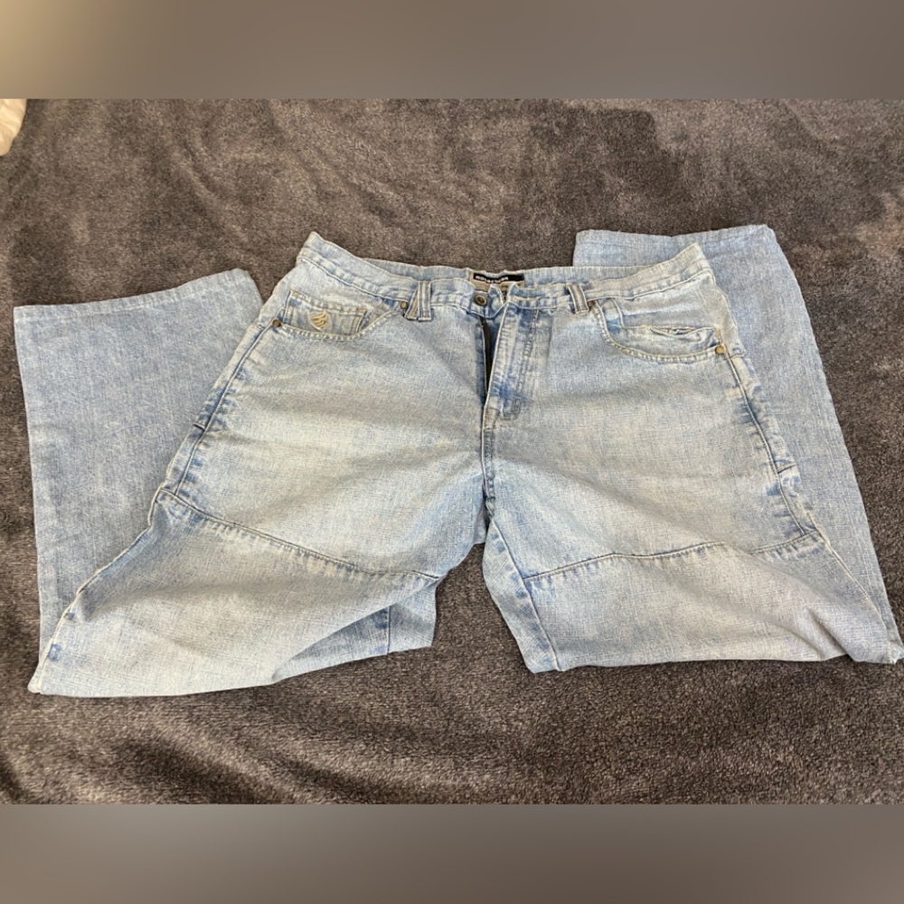 Vtg Rocawear Light Blue Denim Waistband Jeans